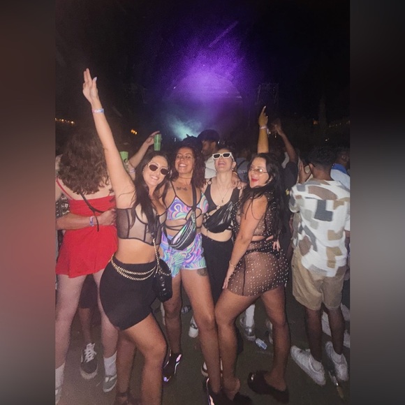 Sheer Black and Nude Mesh set with Pearl Accents - Picture 2 of 5